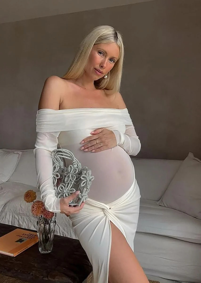 Shop Off The Shoulder Soft Mesh Maternity Top | BUMPSUIT Maternity | BUMPSUIT