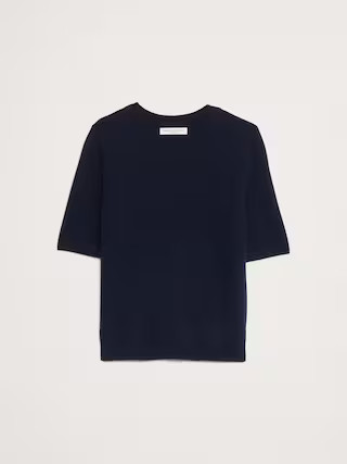 Lightweight Cashmere Short-Sleeve Sweater | Banana Republic (US)