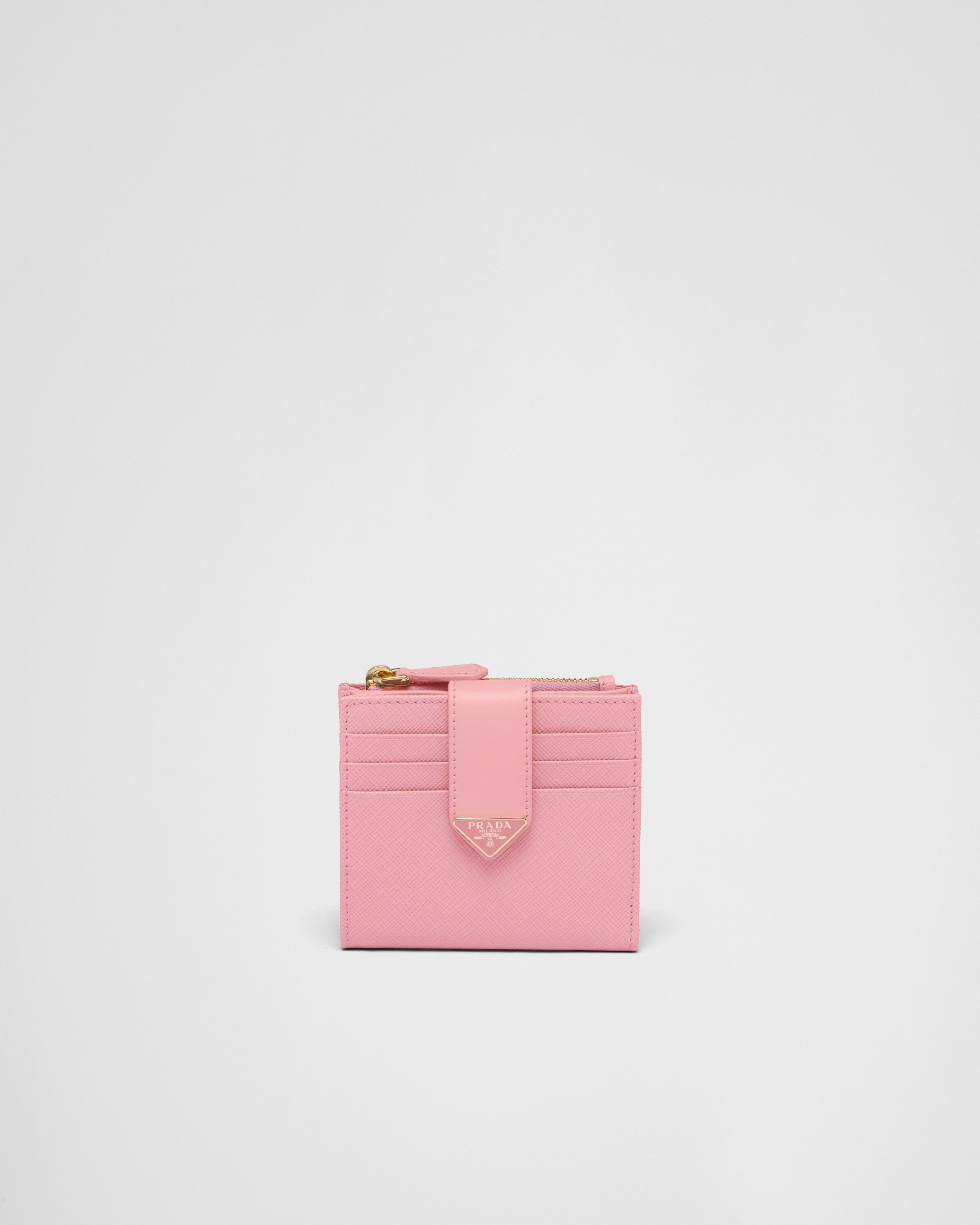 Small Saffiano and smooth leather wallet | Prada US