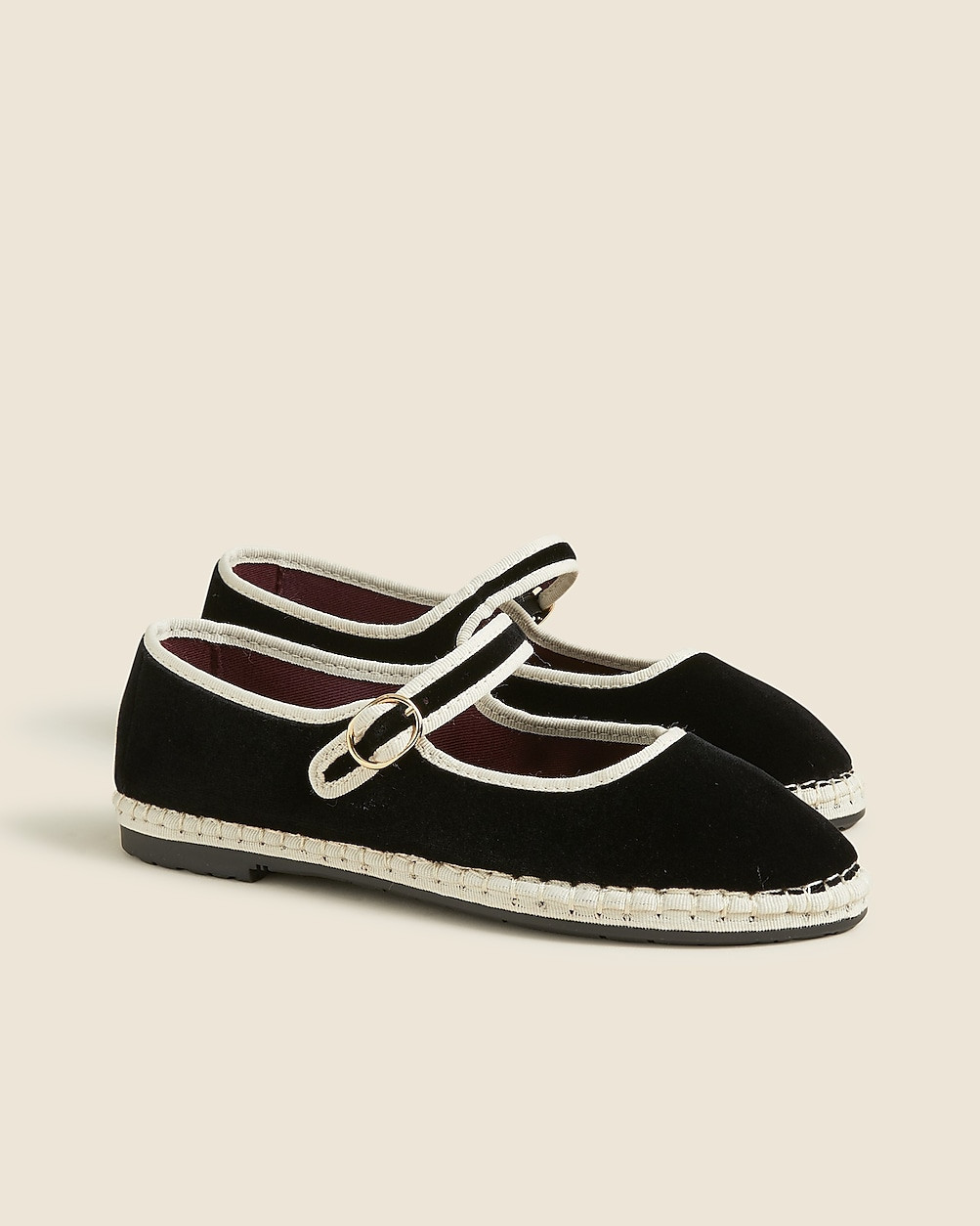 Flabelus X J.Crew Mary Jane espadrilles in velvet | J. Crew US