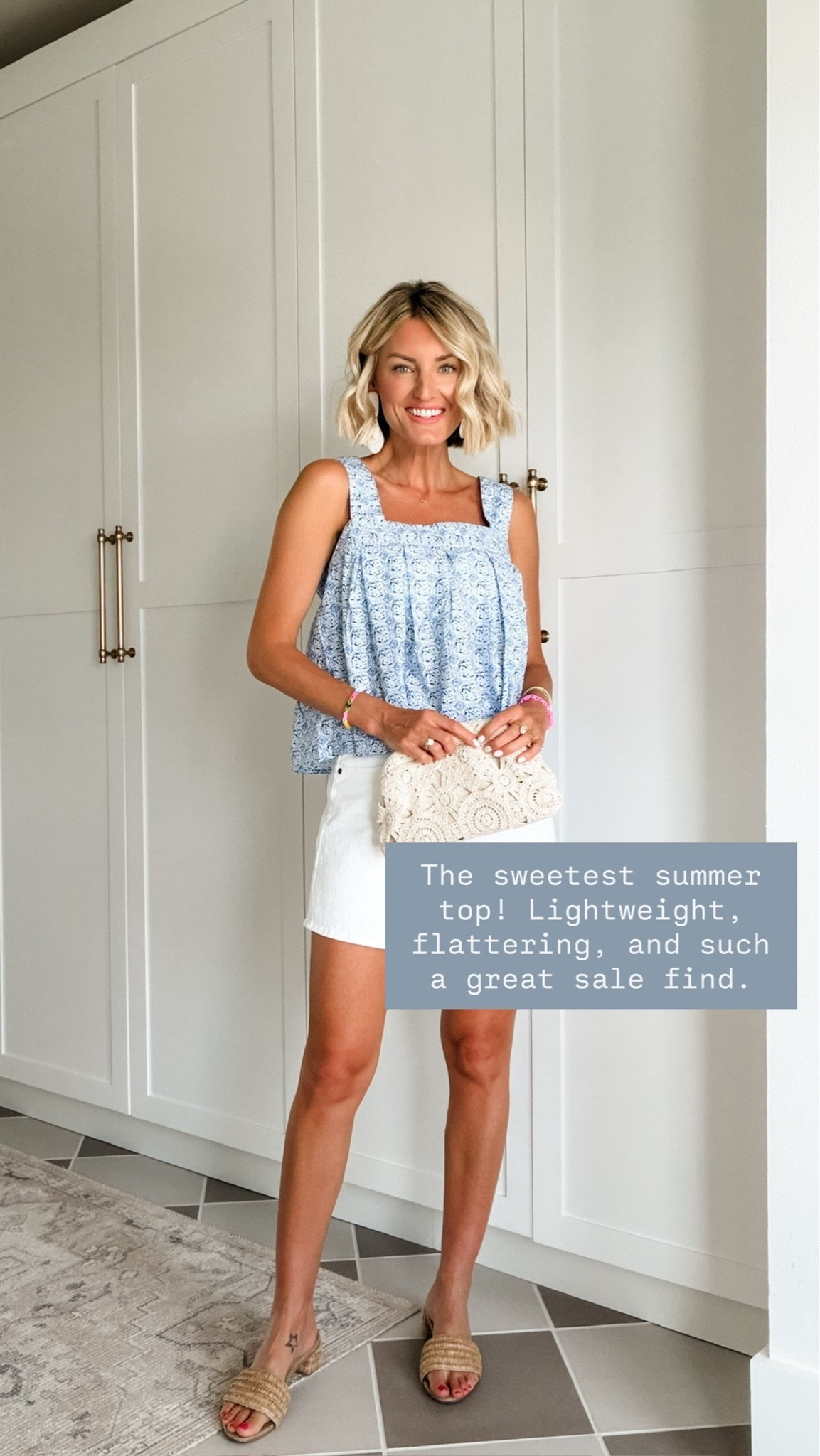 A top that would look good on anyone! The back detail has a bow and it’s so feminine and fun! On sale now. Wearing XS/27 

Loverly grey, loft sale finds, women’s bow back blouse, how to style white denim shorts, affordable summer top outfit ideas

#LTKSeasonal #LTKSaleAlert