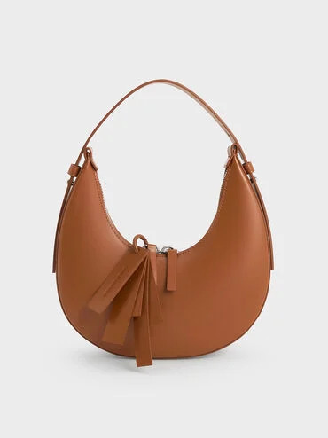 Carey Crescent Hobo Bag
 - Tan | Charles & Keith UK