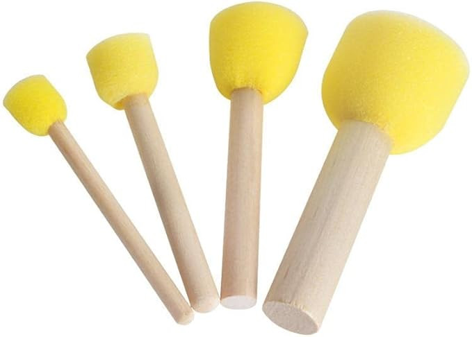 12pcs 4 Sizes Round Paint Foam Sponge Brush Set Painting Tools Sponge Stippler Set for Painting C... | Amazon (US)