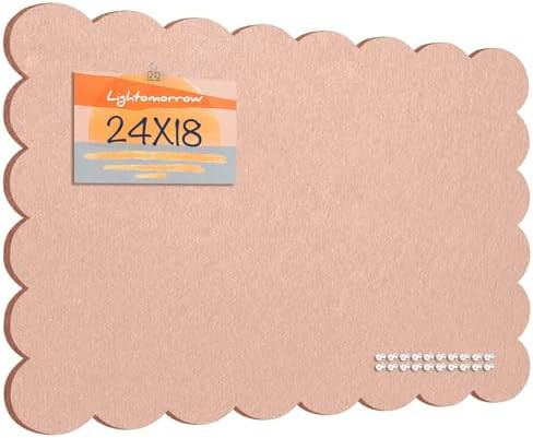Scalloped Bulletin Board, 24 x 18 Inches Felt Pin Board - Decorative Cork Alternative for Wall, F... | Amazon (US)
