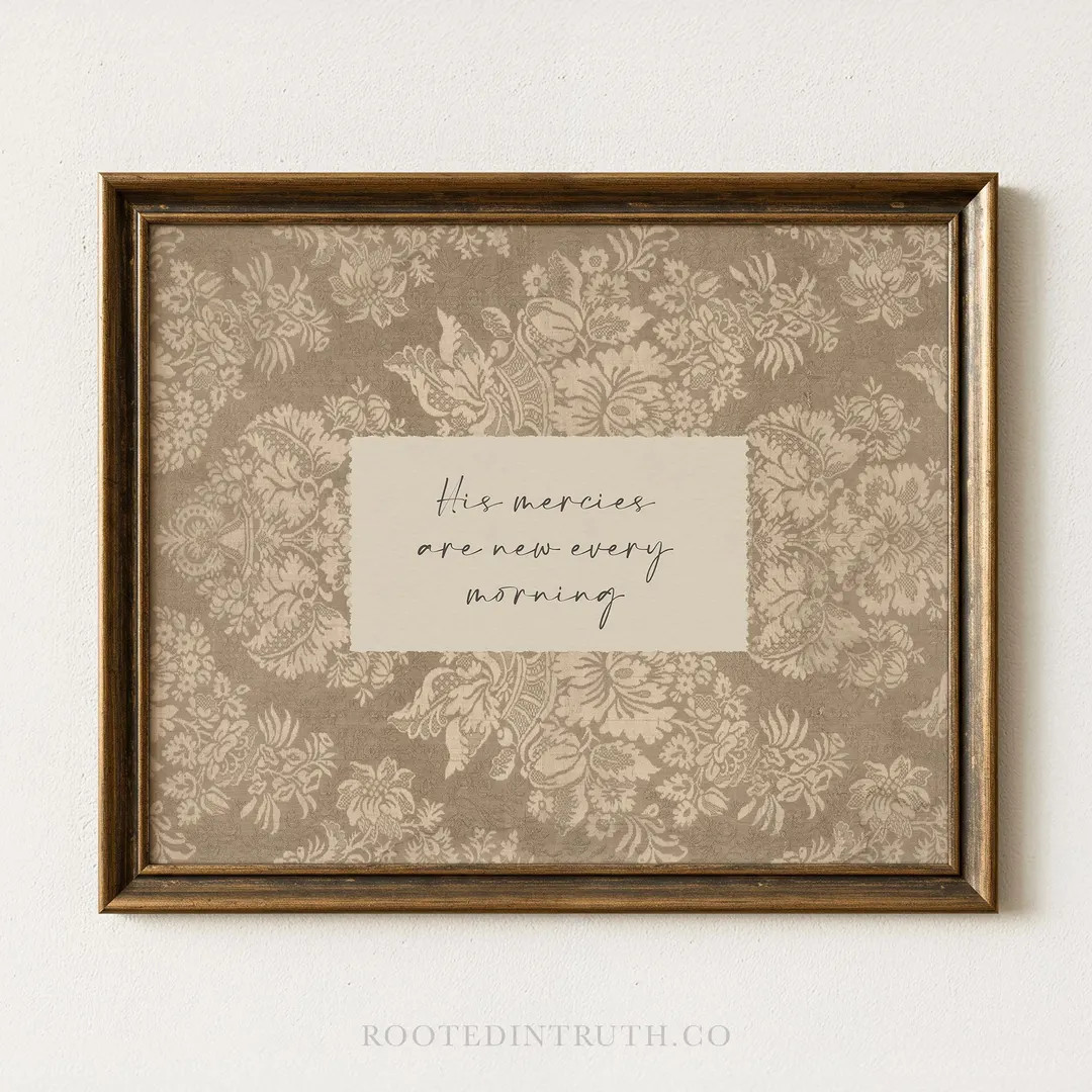 His Mercies Christian Wall Art Print, Scripture Prints, Bible Verse Artwork, Vintage, Lamentation... | Etsy (US)