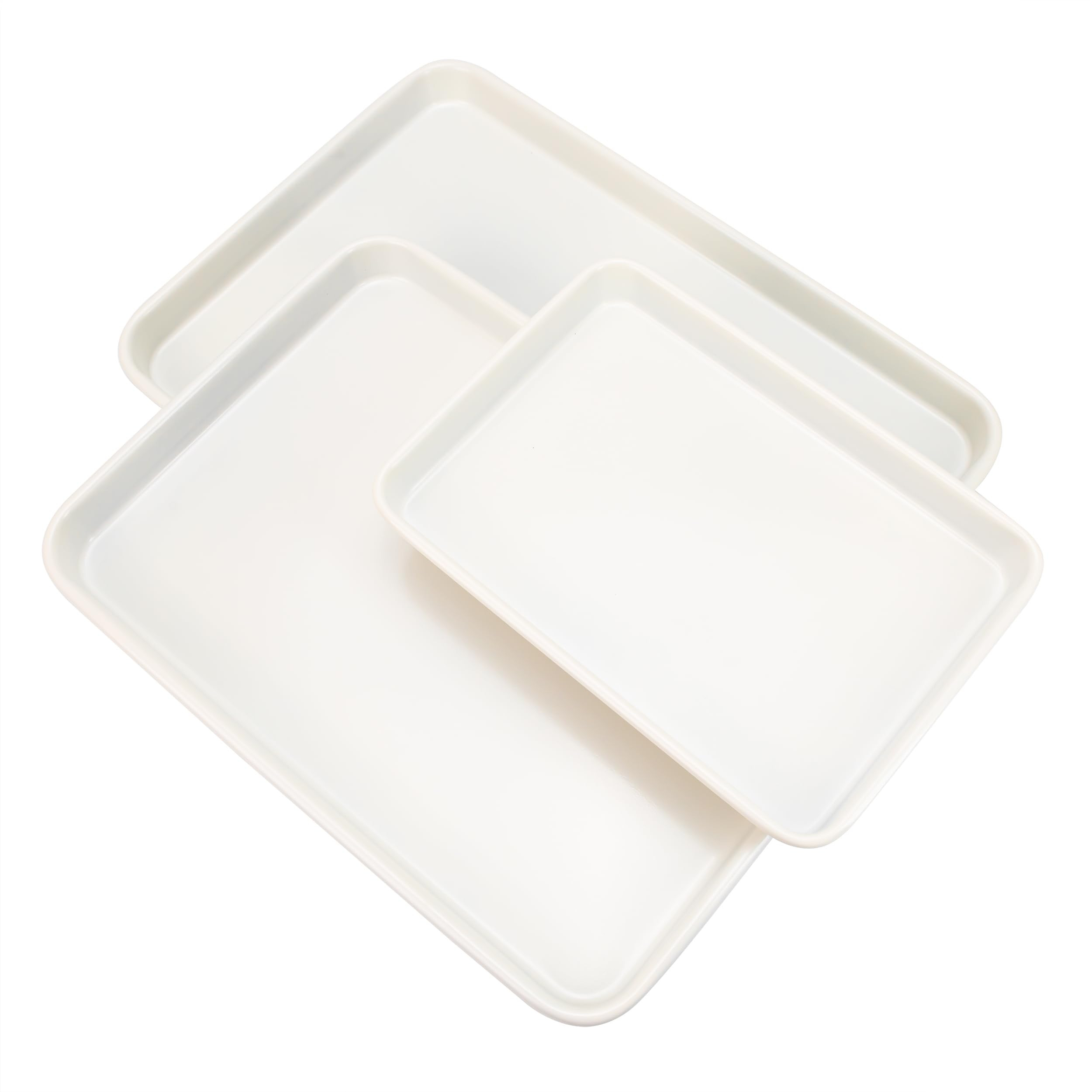 White Baking Pans Set of 3 - Bakeware Cookie Sheet 16/14/10 Inch Nonstick Carbon Steel Casserole ... | Amazon (US)