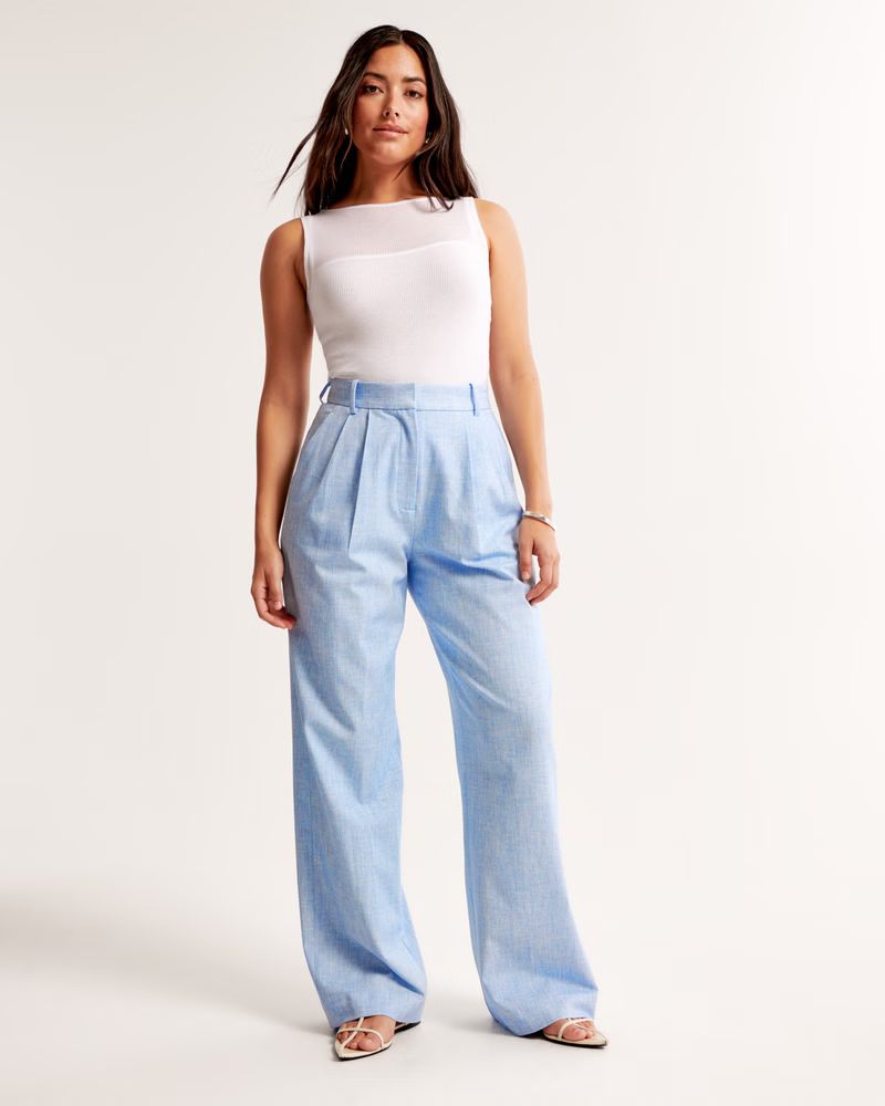 Curve Love A&F Sloane Tailored Pant | Abercrombie & Fitch (US)