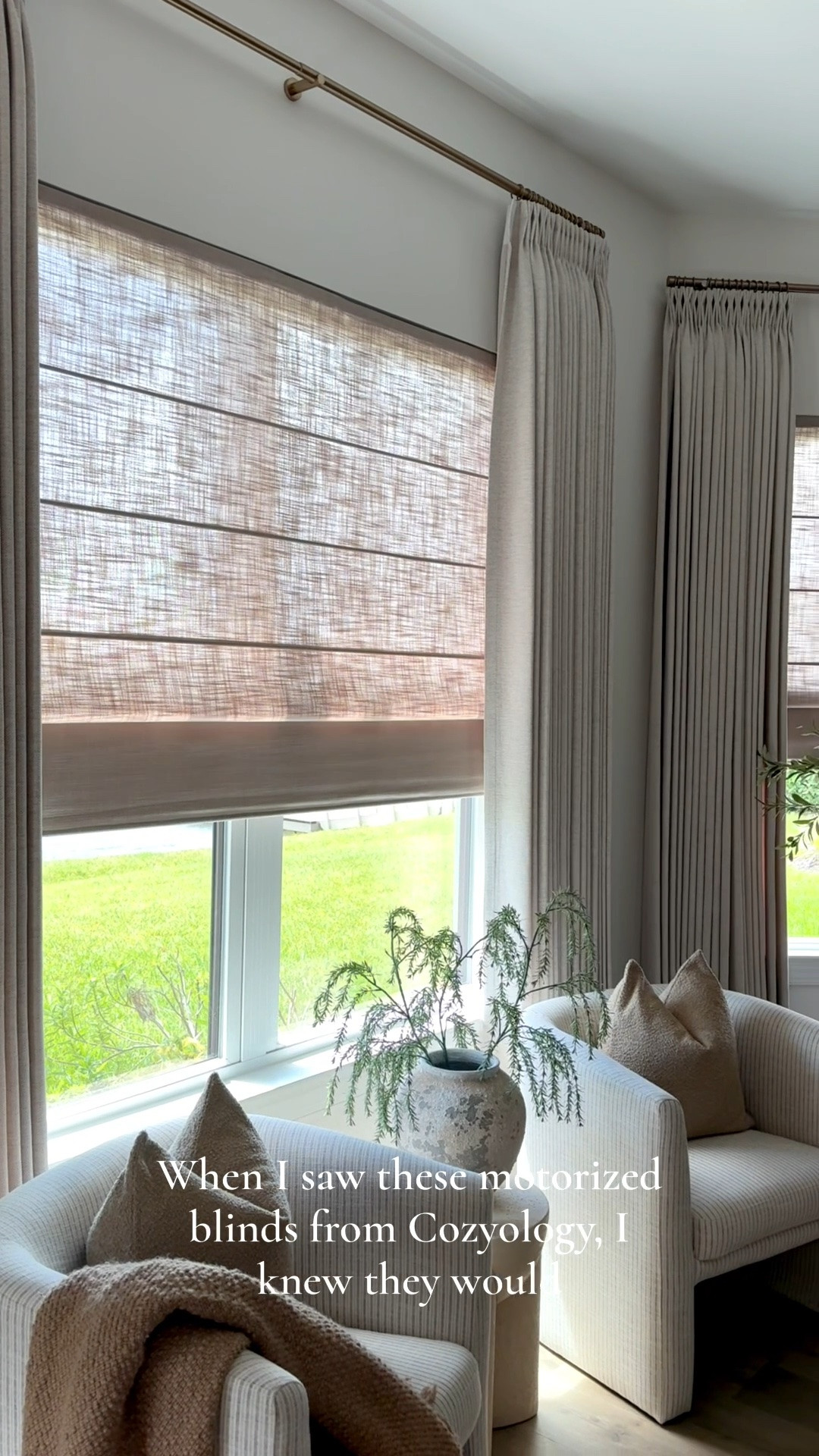 These motorized Roman shades make light + privacy effortless—no cords, no reaching, no hassle. Recharge every 2-3 months with the included 78 3/4” USB cable @cozyology.curtains 

Product details
Motorized Roman shades cordless
Collection: Liam Linen
Color: Soft Beige- L5002
Fold Style: Front Slat

Don’t forget to use code REBEKAH19


Bedroom refresh, home decor, Cozyology curtains, Roman motorized shades, bedroom curtains, custom curtains, luxury bedroom



#romanshades #motorizedshades #customcurtains #bedroomcurtains #cozyology

#LTKHome
