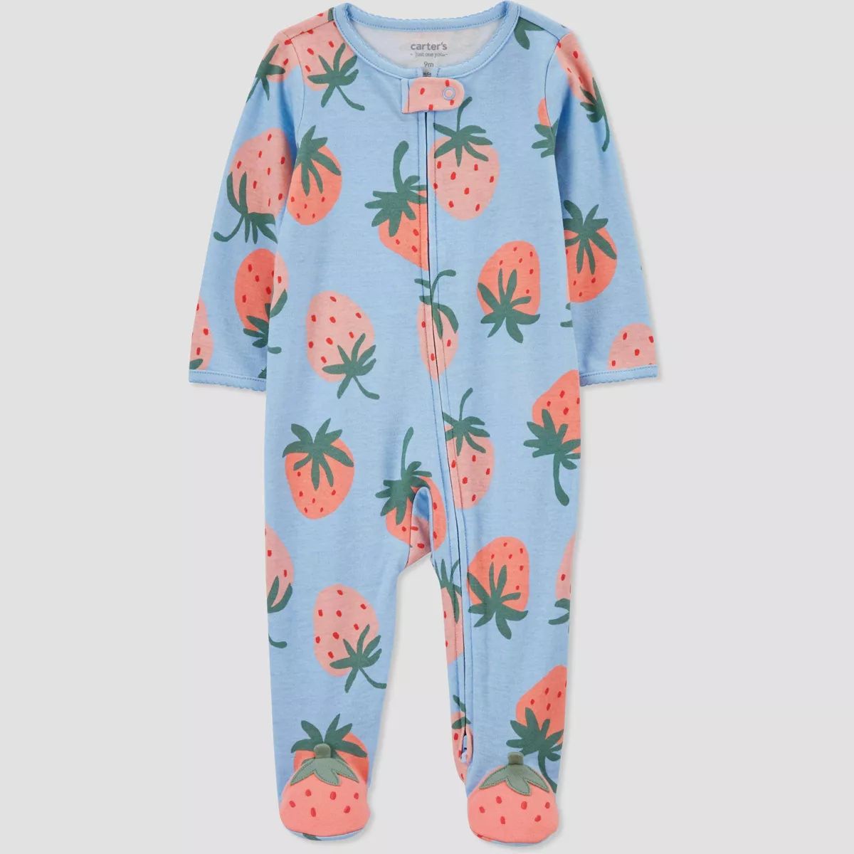 Carter's Just One You®️ Baby Girls' Strawberries Footed Pajama - Pink/Blue | Target