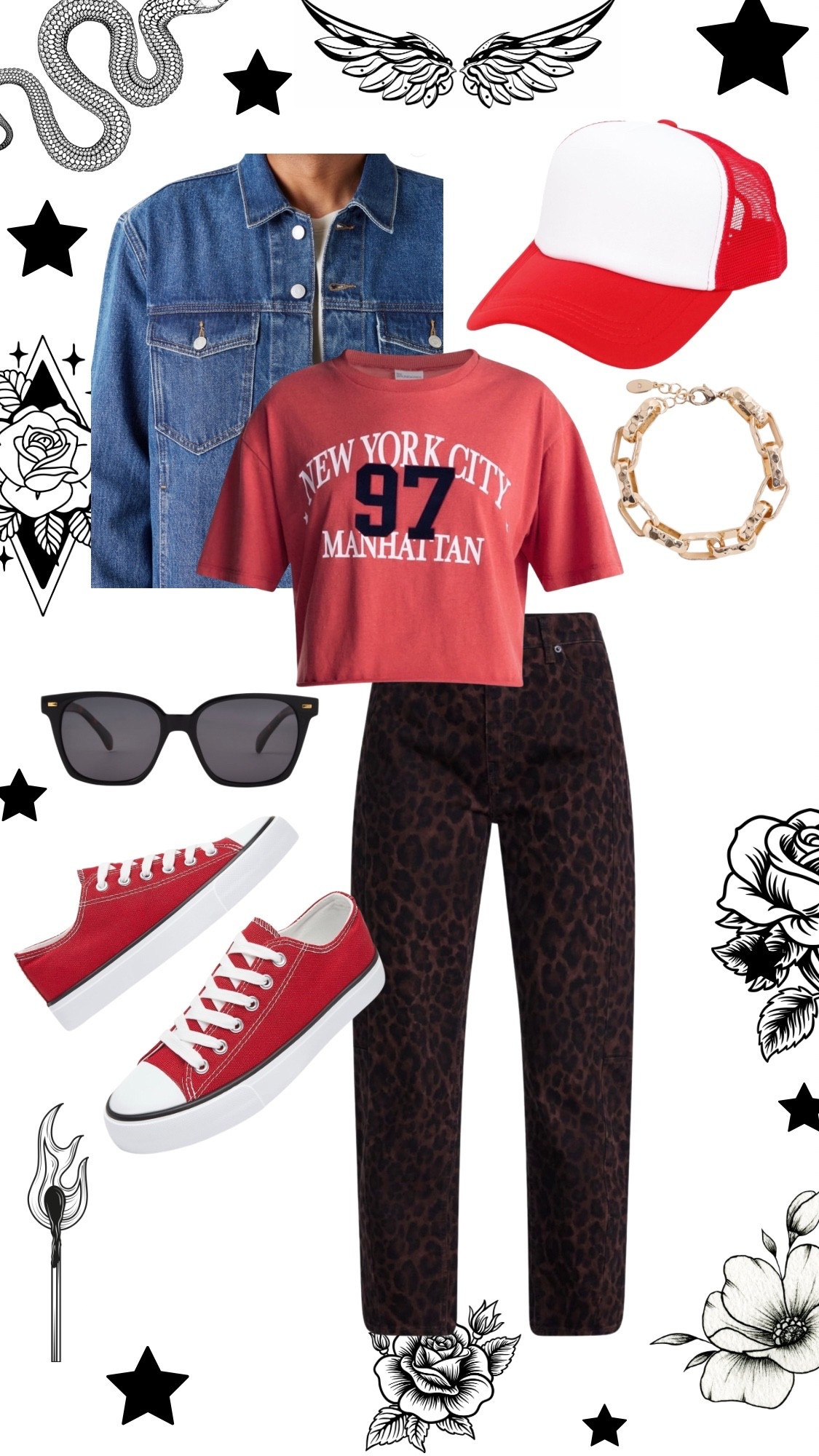 Casual fall transition outfit. cheetah barrel pants with red accents.

#LTKgrwm #LTKootd #LTKMidsize
