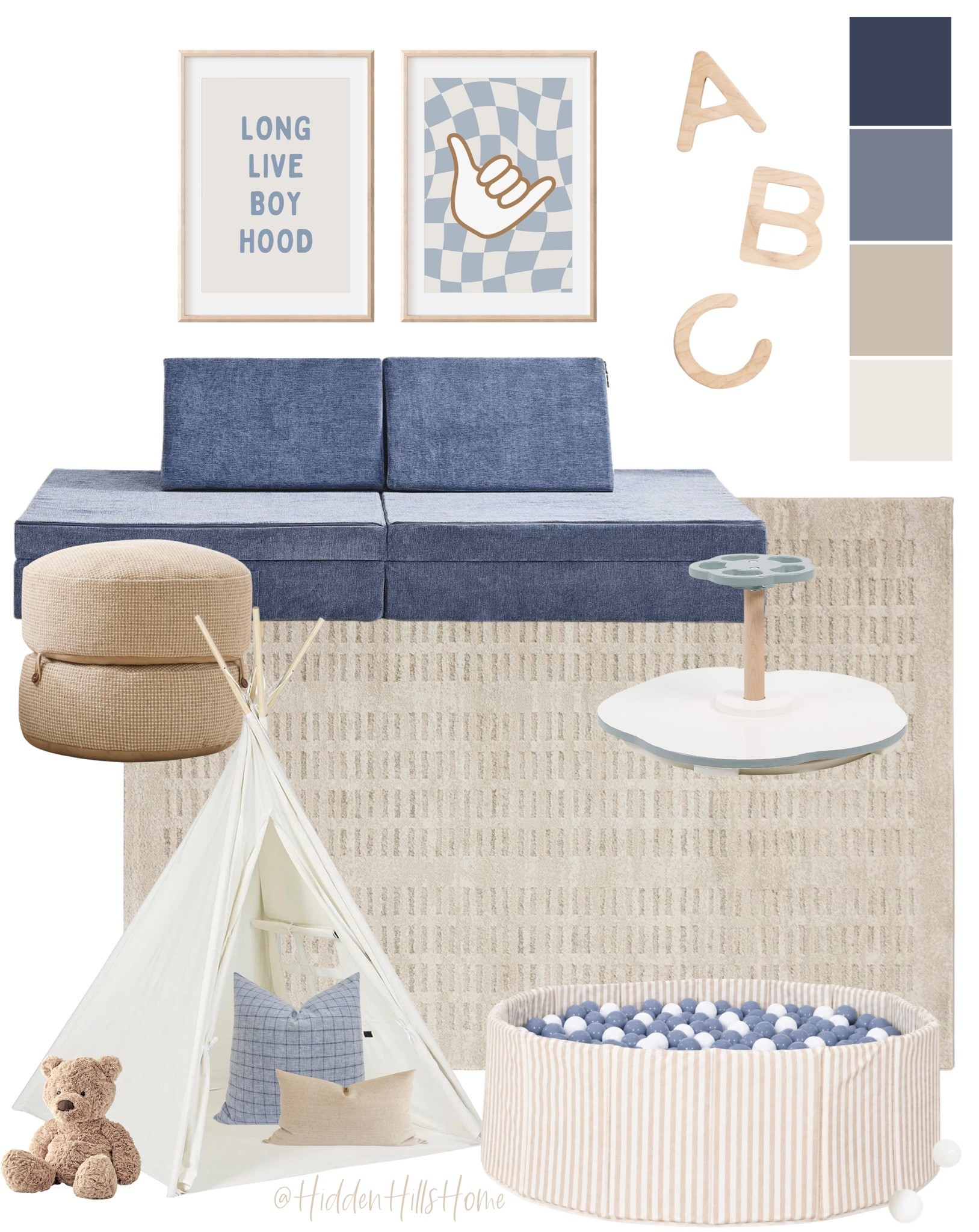 Boys playroom decor ideas, playroom mood board, home decor, playroom inspiration, kids play room design, home design, nugget couch, tent

#LTKHome #LTKKids #LTKSaleAlert