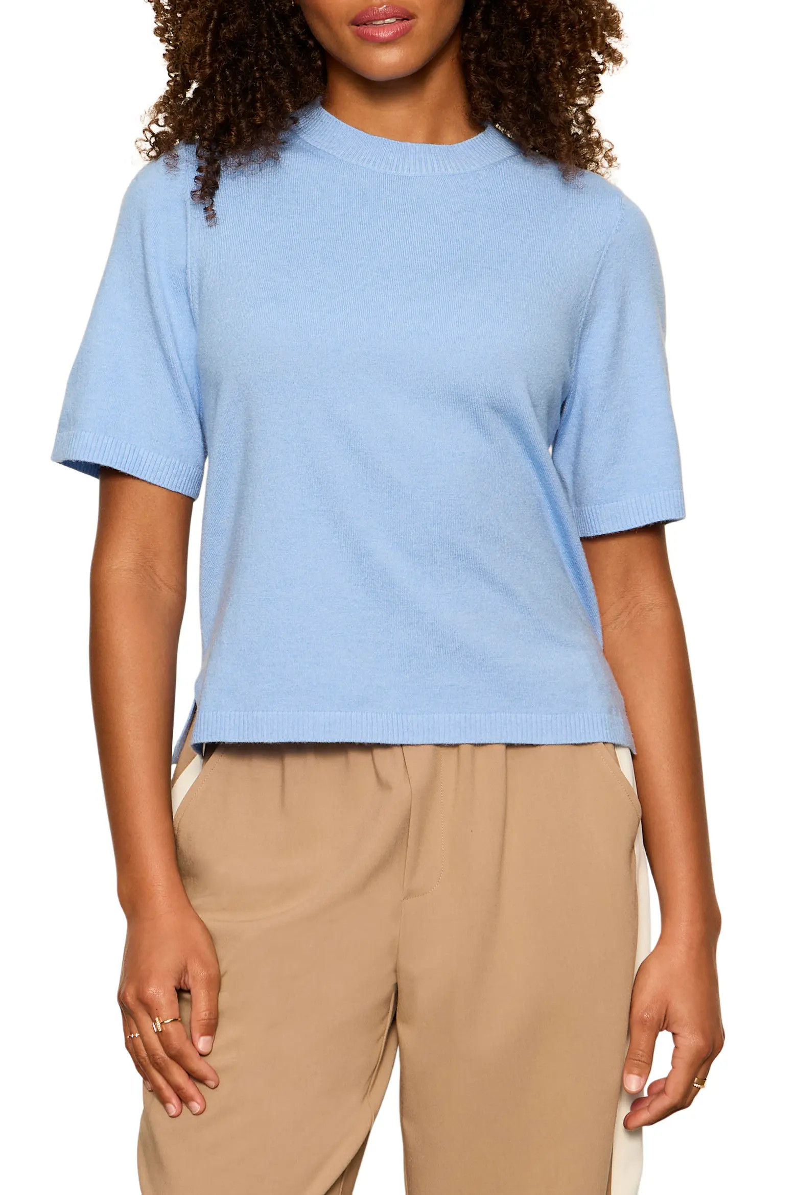 Perfect Tipped Short Sleeve Sweater (Women) | Nordstrom | Nordstrom