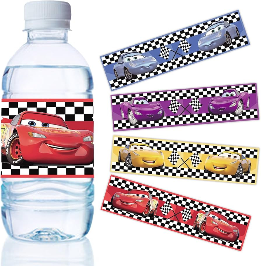 Cars Birthday Party Supplies, Cars Party Decorations, 48pcs Cars Water Bottle Labels, Cars Party ... | Amazon (US)