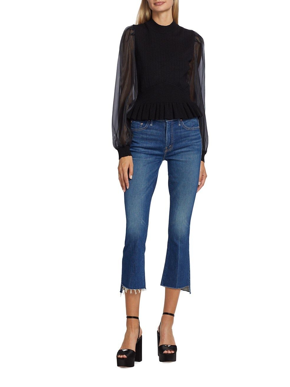 Mother The Insider Cropped Step-Fray Jeans | Saks Fifth Avenue