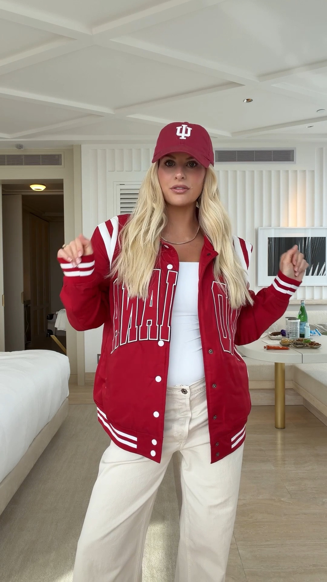 Sized up to 27 in jeans for pregnancy- cut bottom hem to make shorter. True size in shoes. Med in top- it’s meant to be TIGHT. Jacket and hat from IU bookstore #kathleenpost

Football game, college game day outfit

#LTKTravel #LTKootd #LTKstorytime