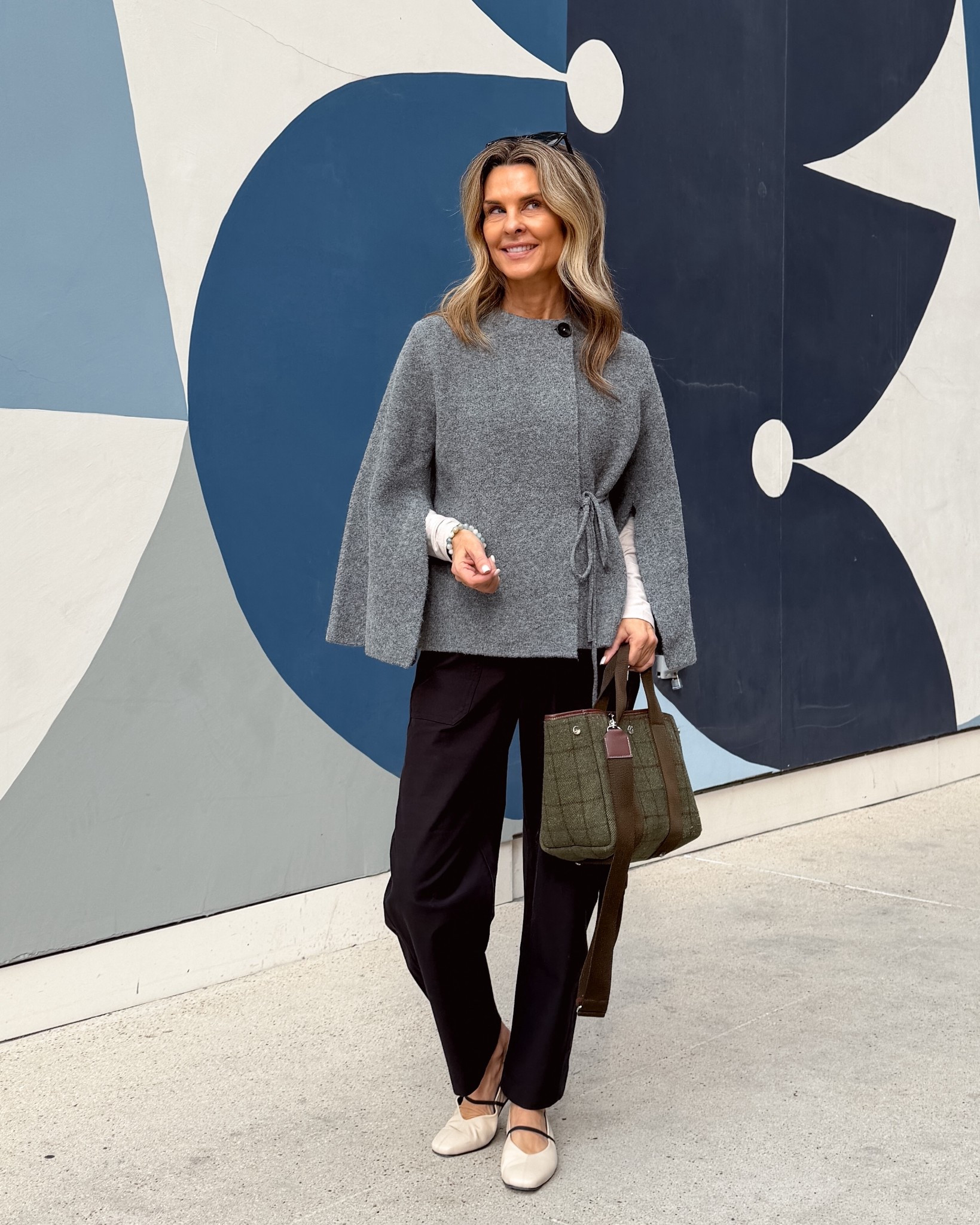 -Zara sweater, so many compliments when I wore this sweater coat out the other day. I love the open sleeve and tie waist detail. 
-Athleta barrel pants I’m 5’6”
-flats are a favorite. TTS 


#LTKOver40 #LTKootd #LTKWorkwear