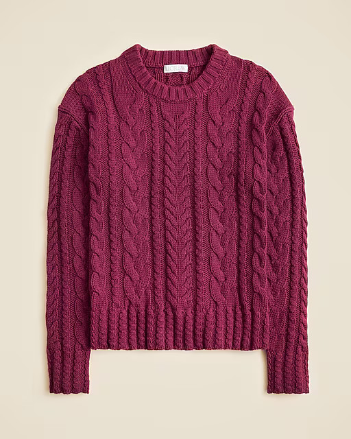 Cable-knit crewneck sweater | J. Crew US
