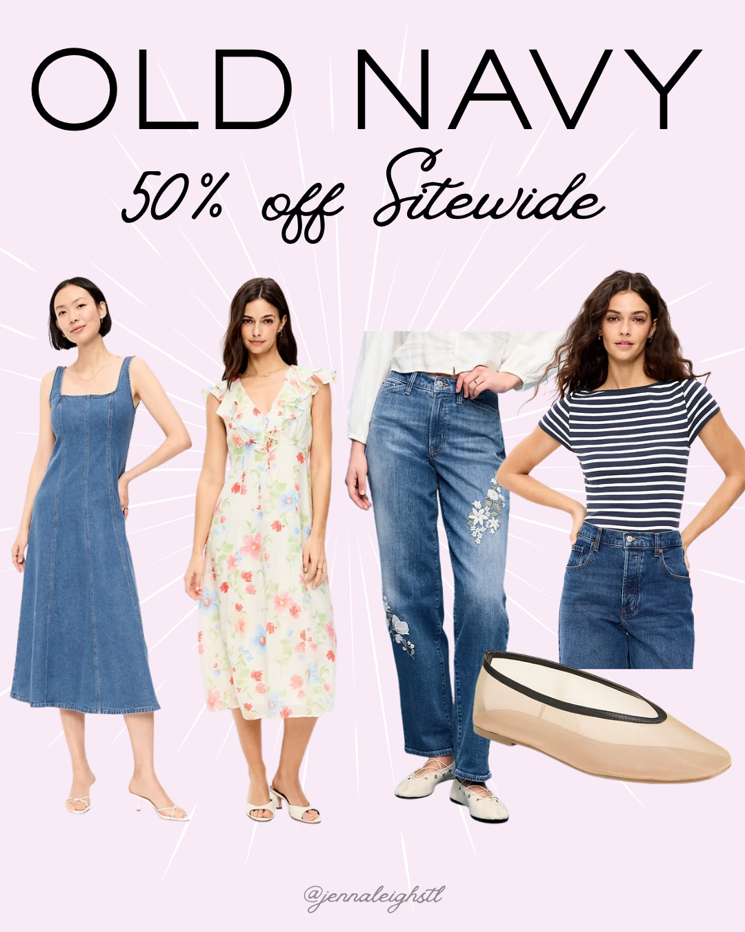 Everything at Old Navy is 50% off sitewide right now. The perfect time to stock up on cute basics and spring styles. 

 #LTKSeasonal #LTKSaleAlert #LTKMidsize
