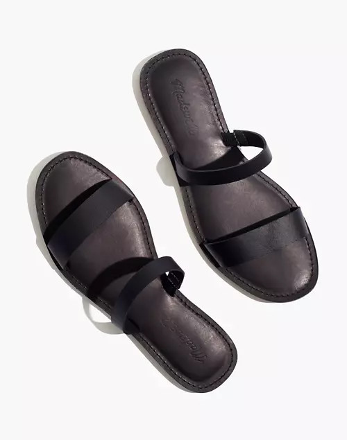 The Boardwalk Double-Strap Slide Sandal in Leather | Madewell