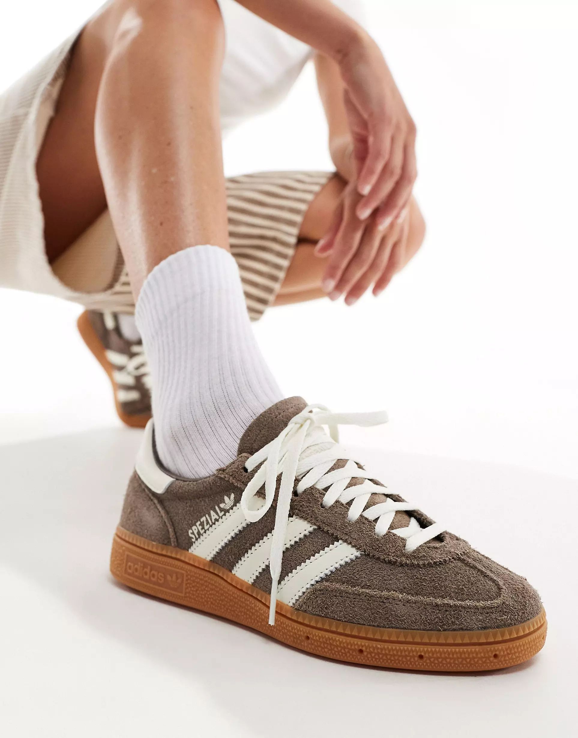 adidas Originals Handball Spezial sneakers in brown and white | ASOS (Global)