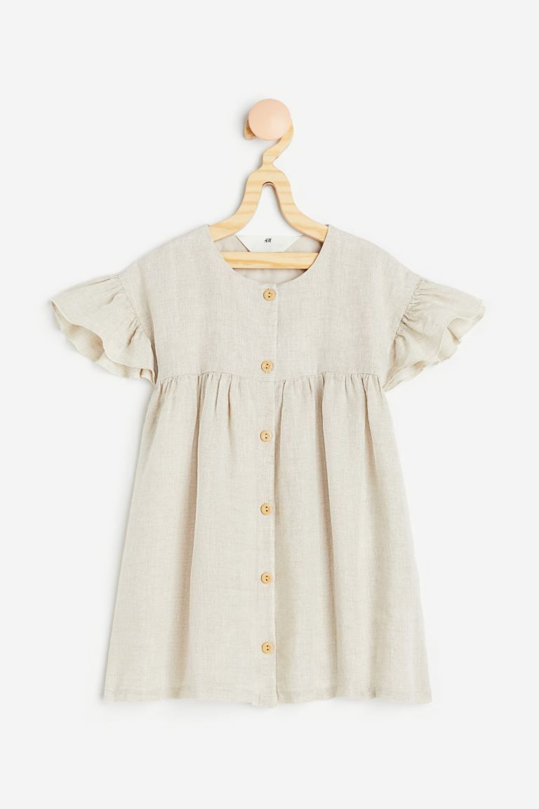 Flutter-sleeved Double-weave Dress | H&M (US)