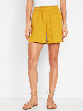 High-Waisted Crinkle Gauze Shorts -- 5-inch inseam | Old Navy (US)