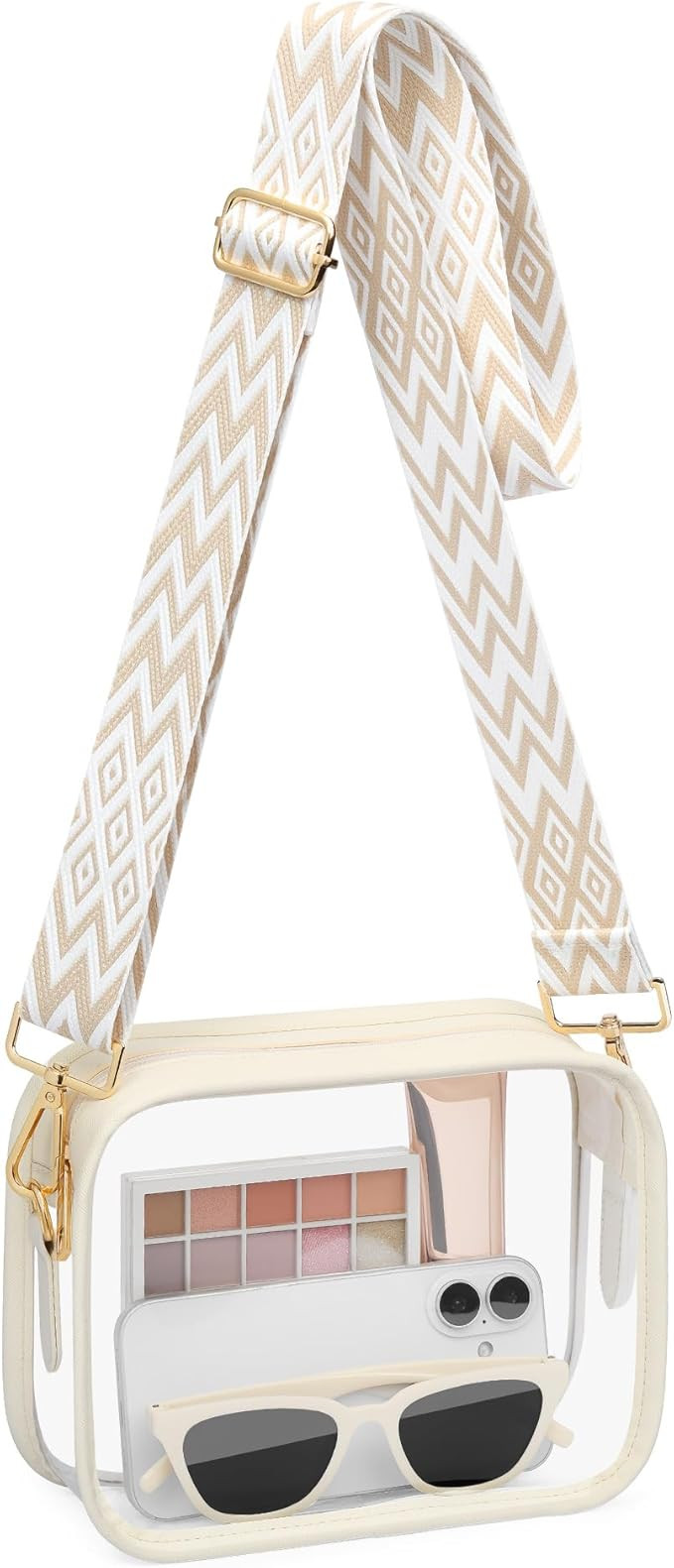 FANGSUN Clear Purse for Women, Clear Crossbody Bag Stadium Approved, Small Transparent Handbag fo... | Amazon (US)