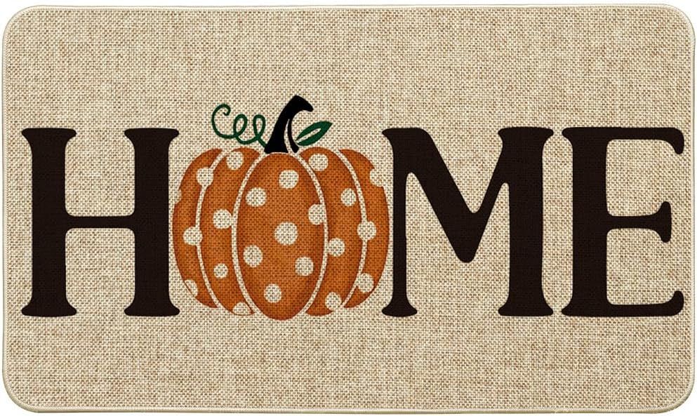 Artoid Mode Pumpkin Polka Dot Home Fall Doormat, Thanksgiving Home Decor Low-Profile Switch Rug D... | Amazon (US)