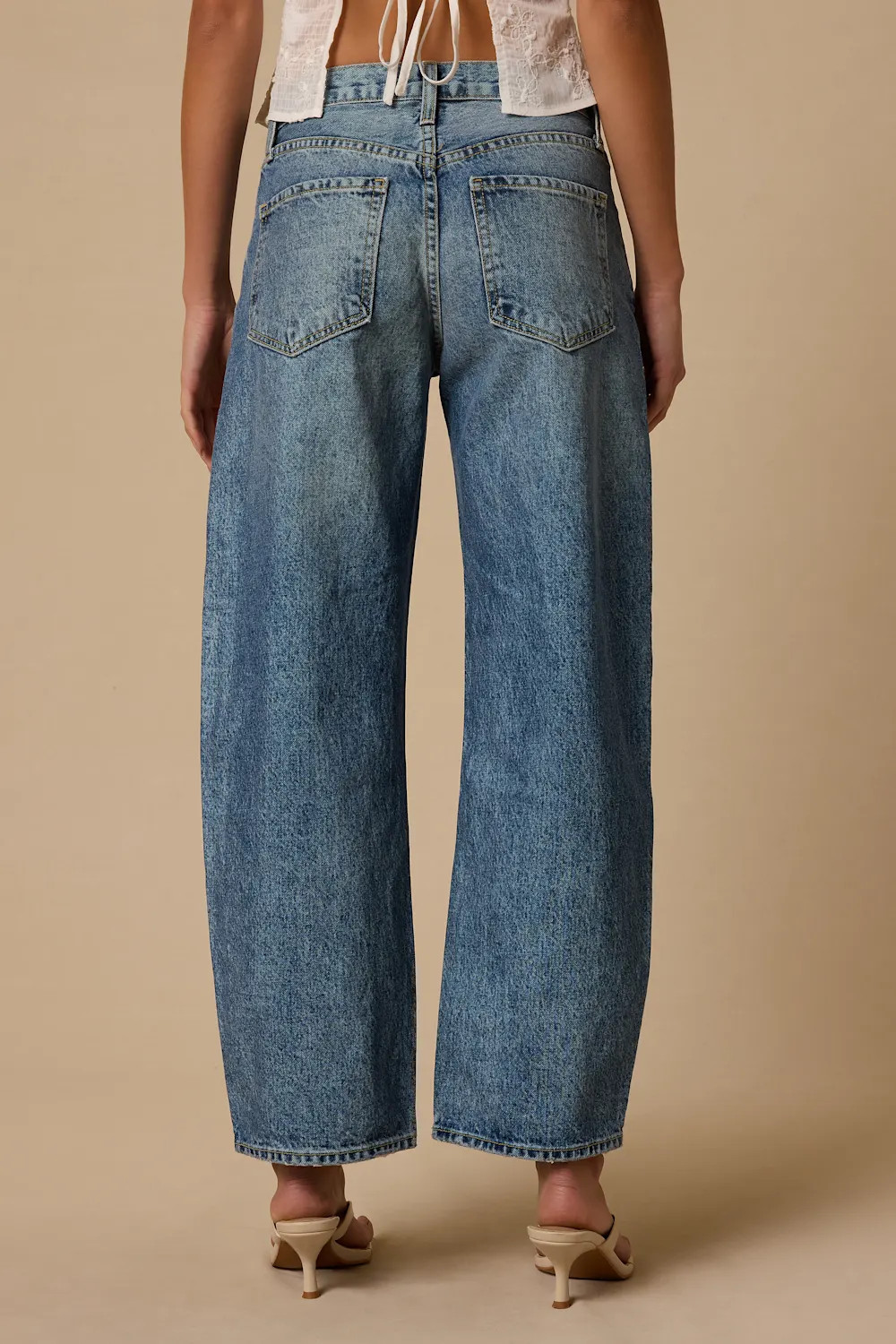 Gale Medium Wash High-Rise Barrel Jeans | Lulus