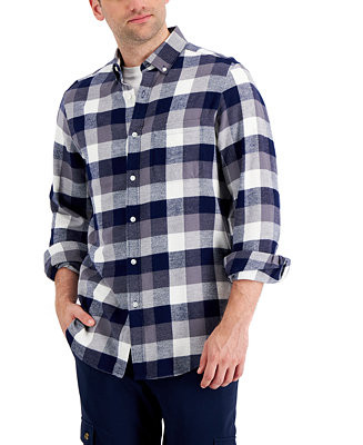 Men's Regular-Fit Plaid Flannel Shirt, Created for Macy's | Macy's