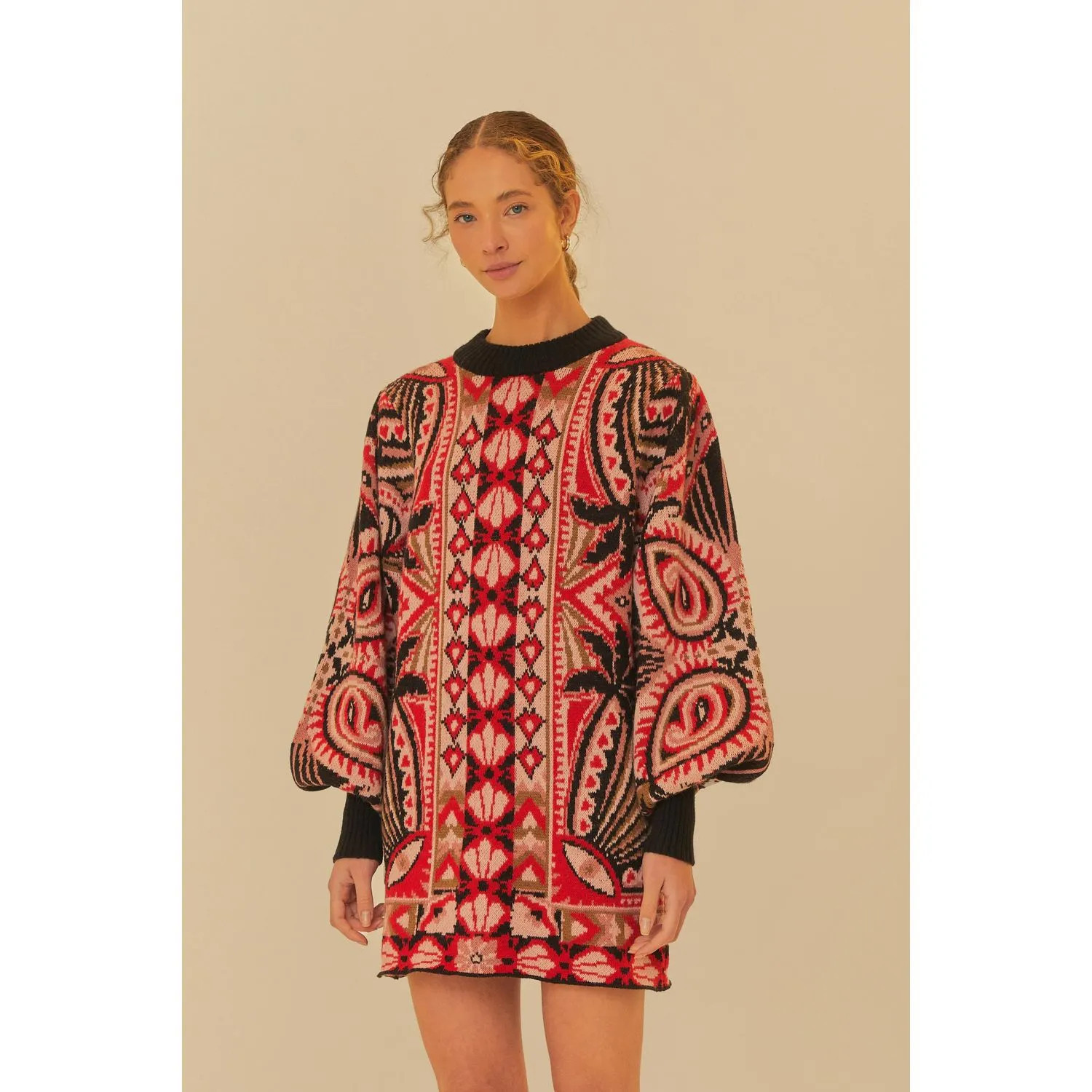 Vestido Tricot Estampado Lenço Astral | Farm Rio (BR)