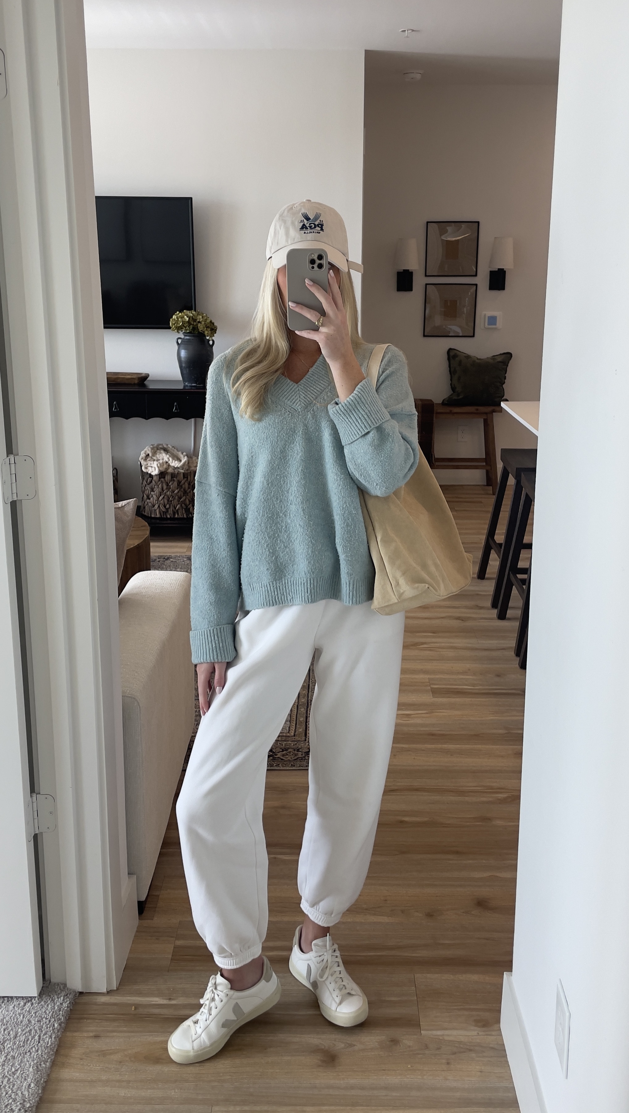 Casual lounge outfit idea☁️

Sweatpants, summer lounge outfit, trucker hat, airport outfit, class outfit, casual style, minimalist style, comfy outfit, Amazon handbag, Amazon fashion, blue sweater

#LTKU #LTKStyleTip #LTKSeasonal