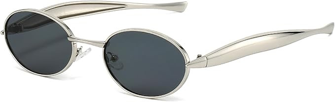 Retro Oval Sunglasses for Women Men 70s Trendy Sardine Sun Glasses Gold Metal Frame Shades UV400 ... | Amazon (US)