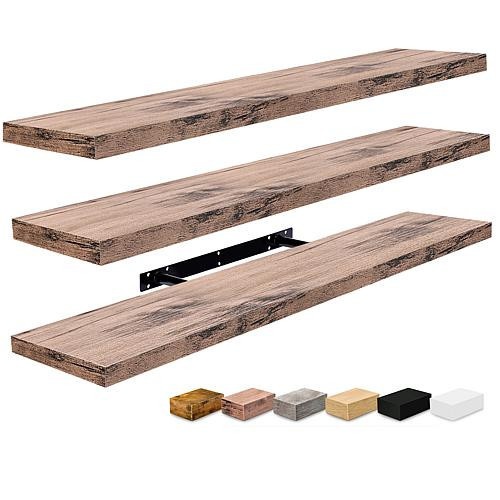 Sorbus 3-Piece Floating Rectangle Shelves 35"" x 9 | HSN