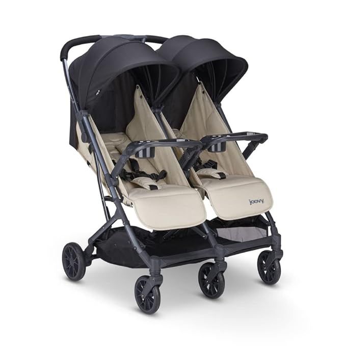 Joovy Kooper X2 Double Stroller, Lightweight Travel Stroller, Compact Fold with Tray, Sand | Amazon (US)