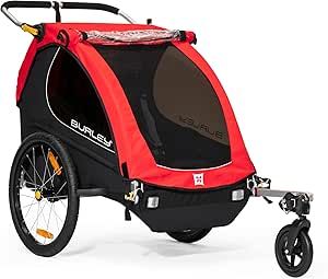 Burley Honey Bee, 2 Seat Kids Bike Trailer & Stroller, Red | Amazon (US)
