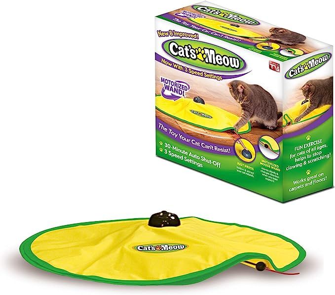 Cat's Meow- Motorized Wand Cat Toy, Automatic 30 Minute Shut Off, 3 Speed Settings, The Toy Your ... | Amazon (US)