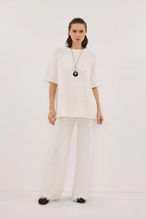 SUE OFF WHITE KNIT TEE | DISSH