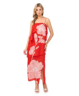 Women's Sleeveless Square Neck Midi Dress | Macy's