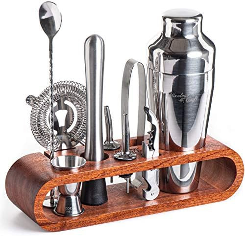 Mixology Bartender Kit: 10-Piece Bar Tool Set with Stylish Mahogany Stand | Perfect Home Bartendi... | Amazon (US)