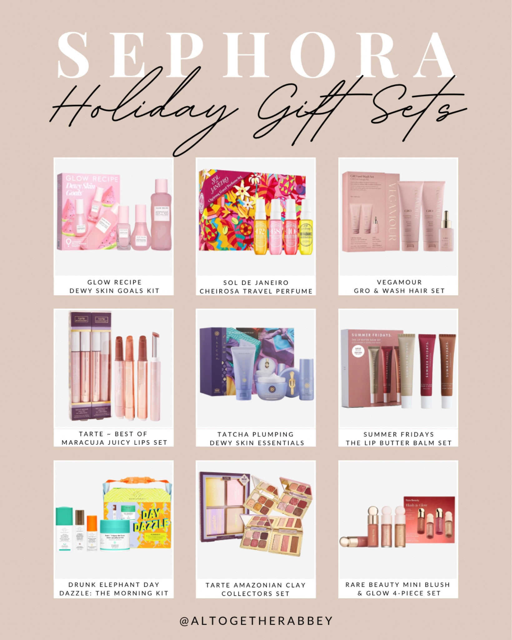 Sephora Holiday Value Gift Sets from brands Glow Recipe, Sol de Janeiro, Tarte, Summer Fridays, Vegamour, Rare Beauty and more! 

#LTKbeauty #LTKHoliday #LTKGiftGuide