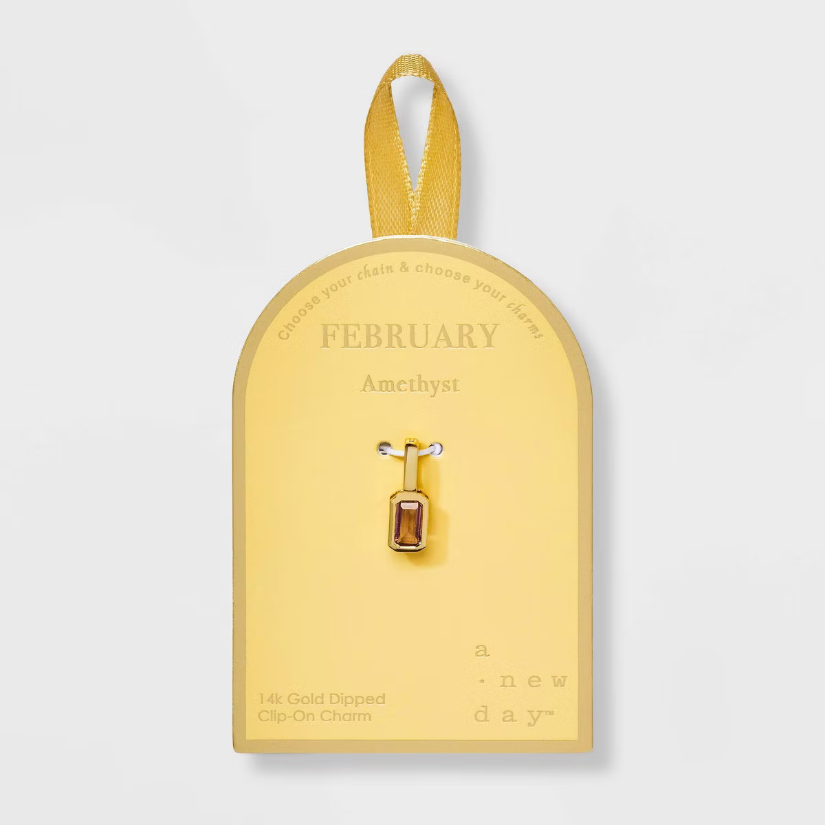 14K Gold Dipped Rectangle Birthstone Charm - A New Day™ | Target