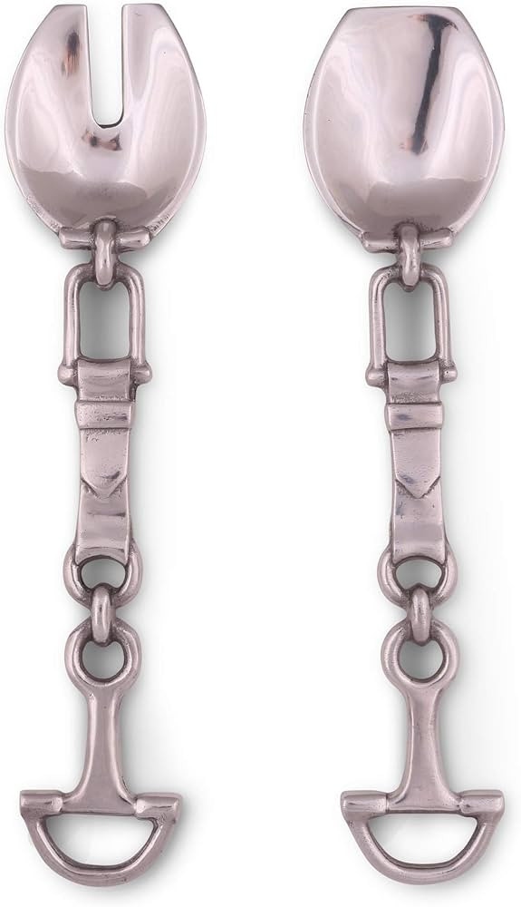 Arthur Court Designs Aluminum Equestrian Horse Bit Salad Serving Spoon and Salad Serving Fork, Sa... | Amazon (US)