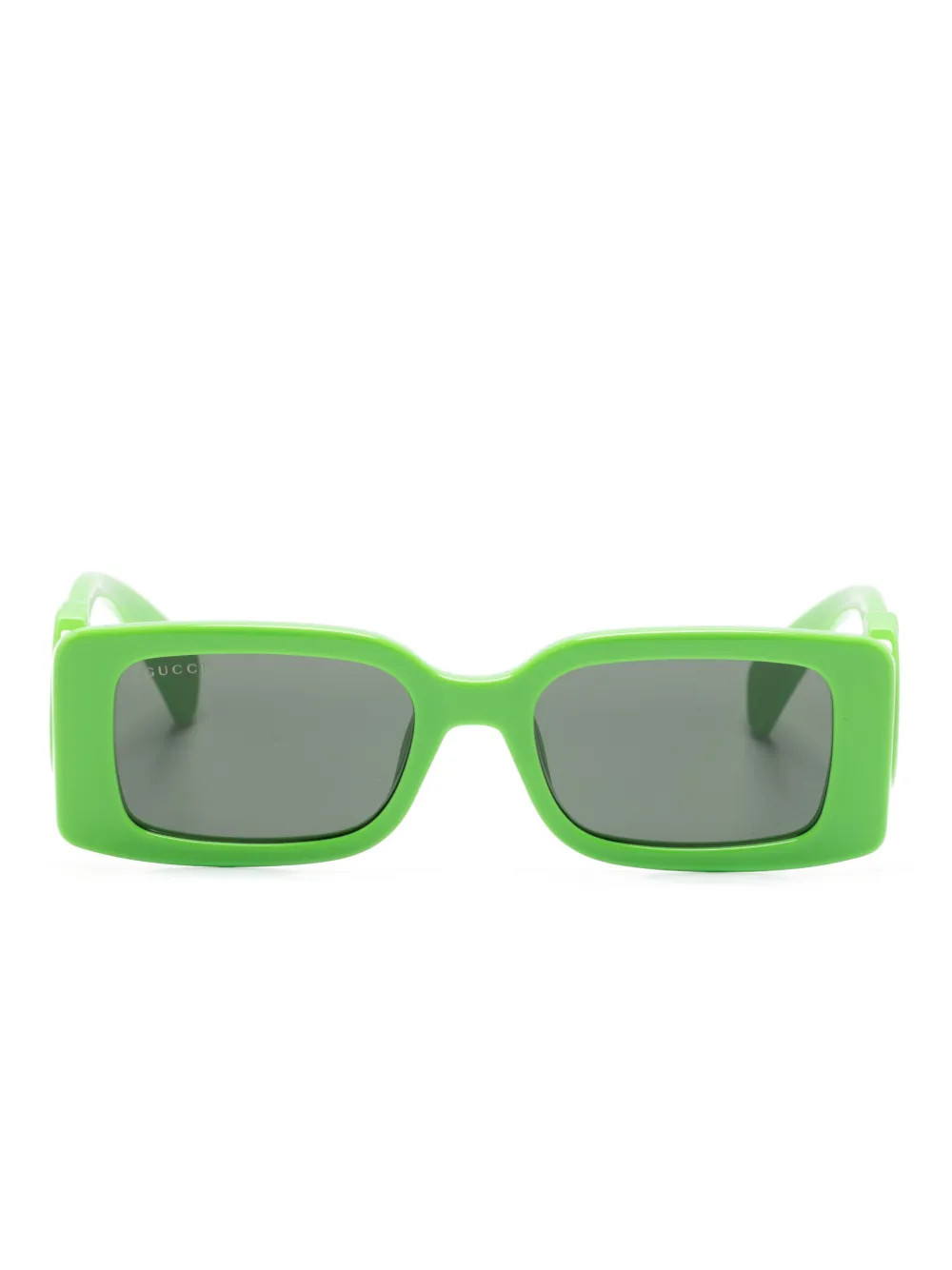 Gucci Eyewear Chaise Lounge rectangle-frame sunglasses - Green | Farfetch Global