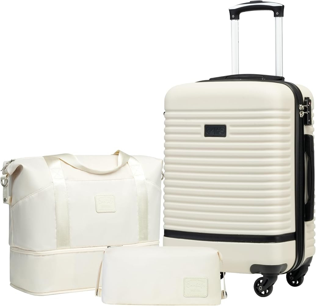 Coolife Suitcase Set 3 Piece Luggage Set Carry On Travel Luggage TSA Lock Spinner Wheels Hardshel... | Amazon (US)