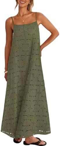 MEROKEETY Women's Summer Maxi Dress Boho Spaghetti Straps Sundress | Sleeveless, Casual, Floral L... | Amazon (US)