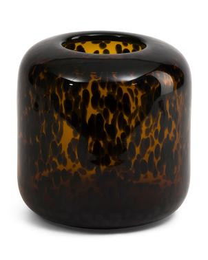 8in Cheetah Glass Vase | TJ Maxx