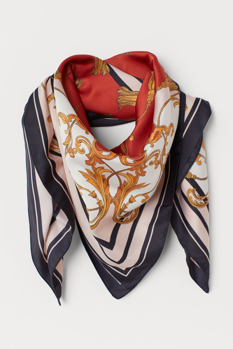 Satin Scarf - Brown/Beige - Ladies | H&M US | H&M (US)