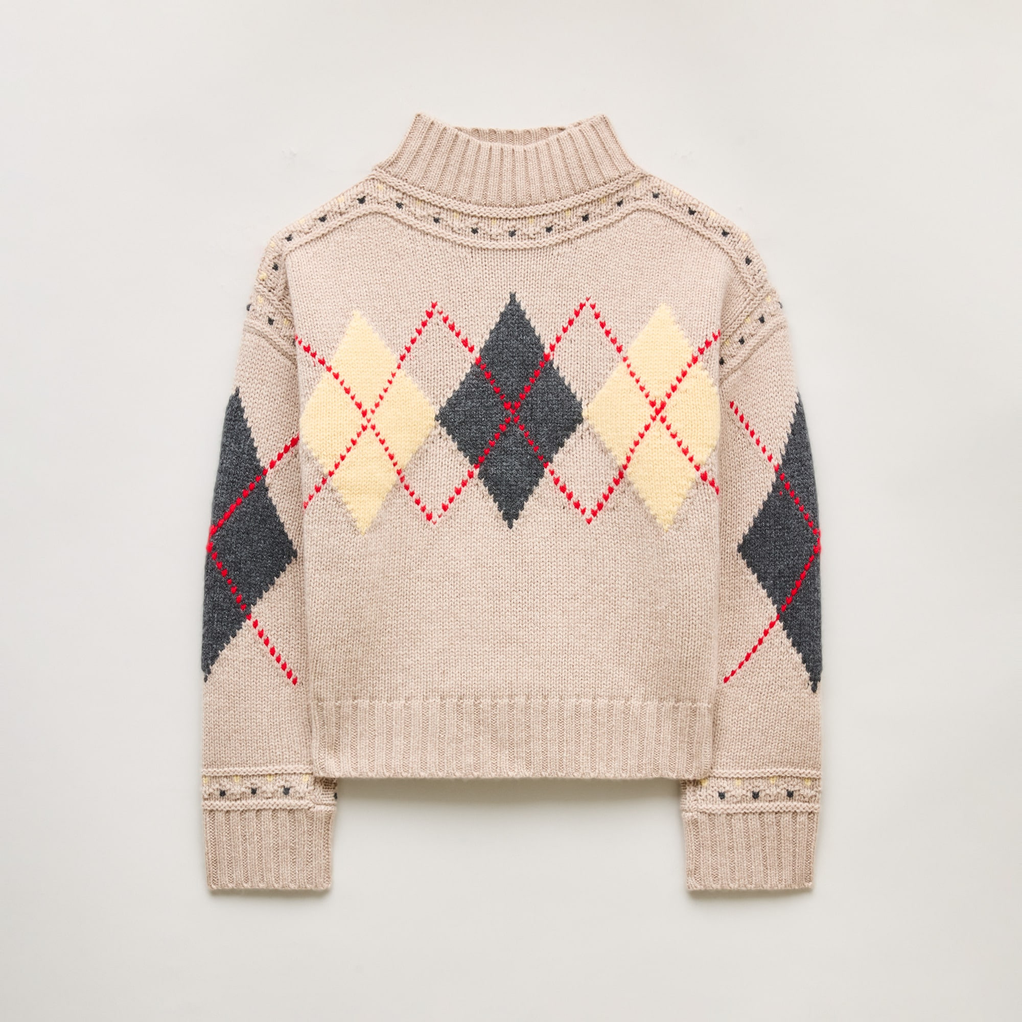 Mockneck sweater in argyle vintage wool | J. Crew US