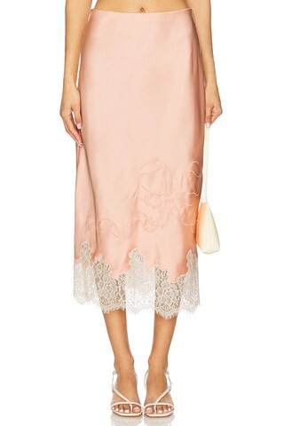 LoveShackFancy Malina Skirt in Vintage Nude from Revolve.com | Revolve Clothing (Global)